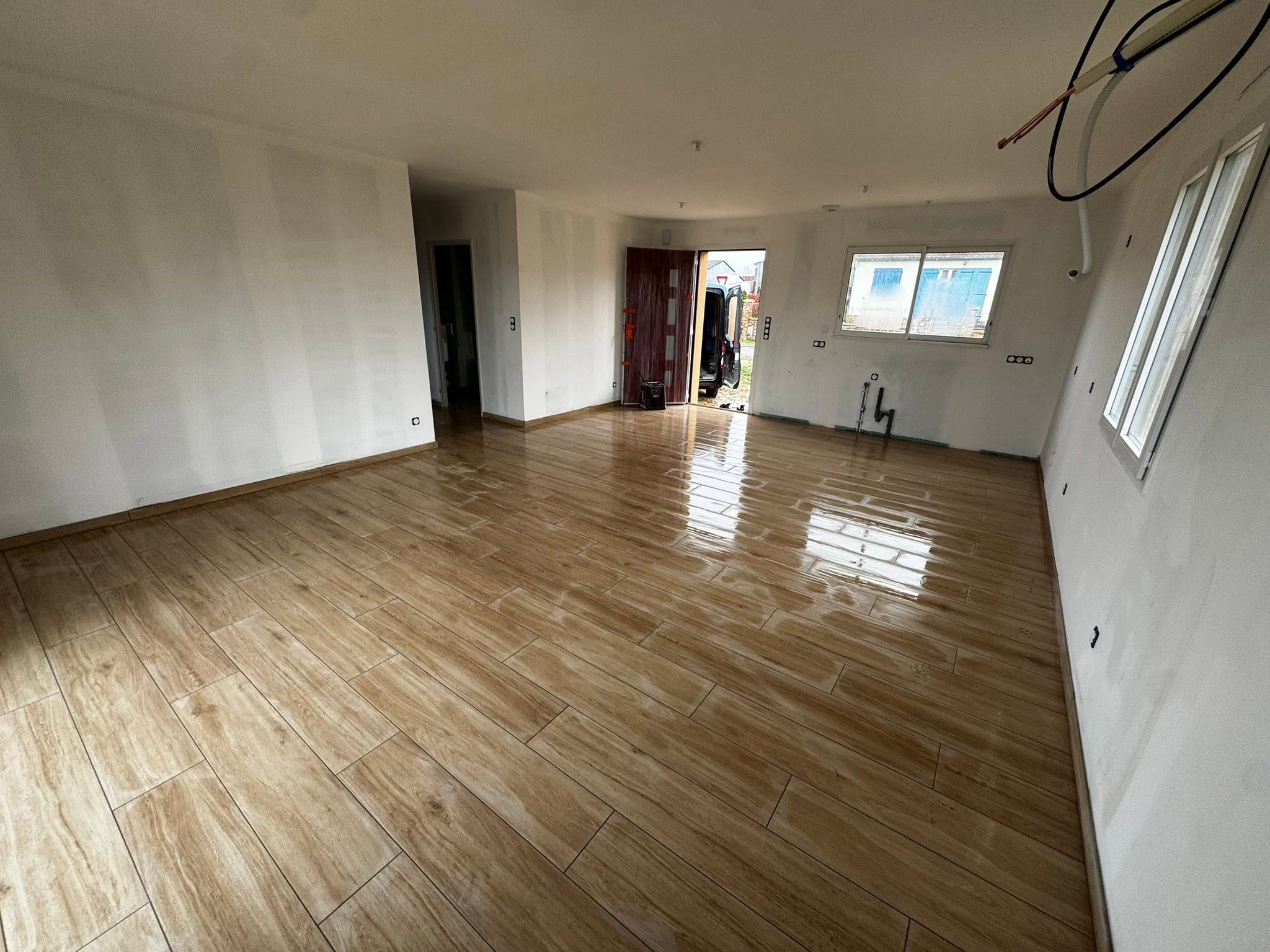Carrelage imitation bois en sejour